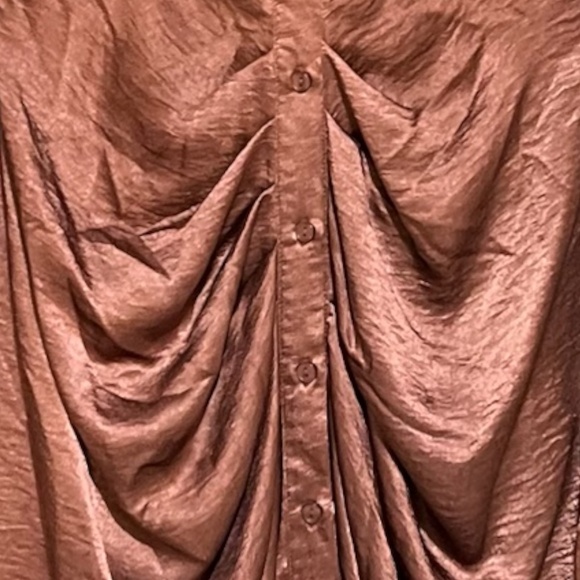 Silky! [Steve Madden] Brown NWT Button Down Midi Dress + Sash | Large · 12 - Picture 4 of 14